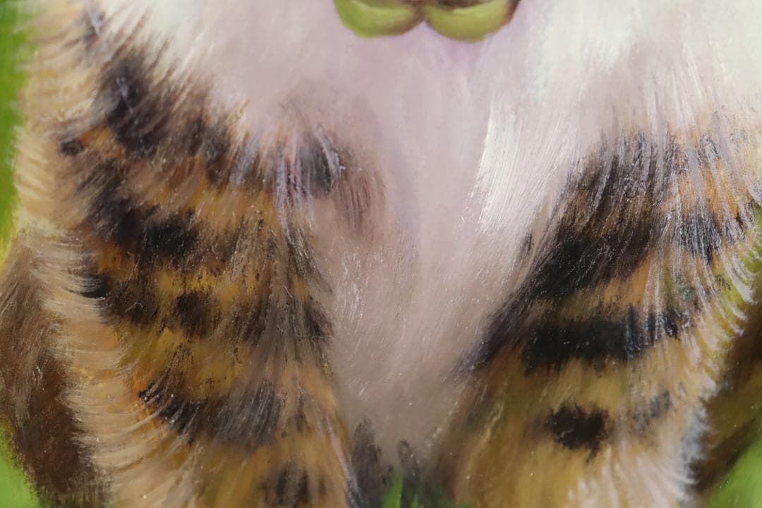 真作保証 長岡卓 「小さい秋」 油彩3号 可愛い猫画 リアリズム