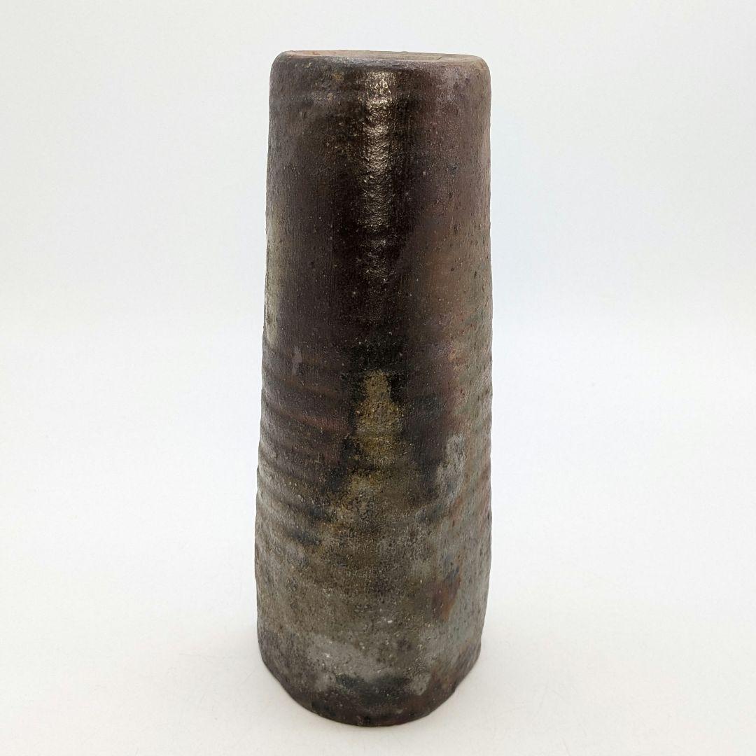 岡山県重要無形文化財 山本雄一 備前焼 三角花入 花瓶 花器 フラワーベース