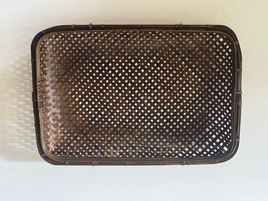 ヴィンテージ 民藝 竹細工 竹籠 バスケット 籠 行商 ハンドル 工芸品