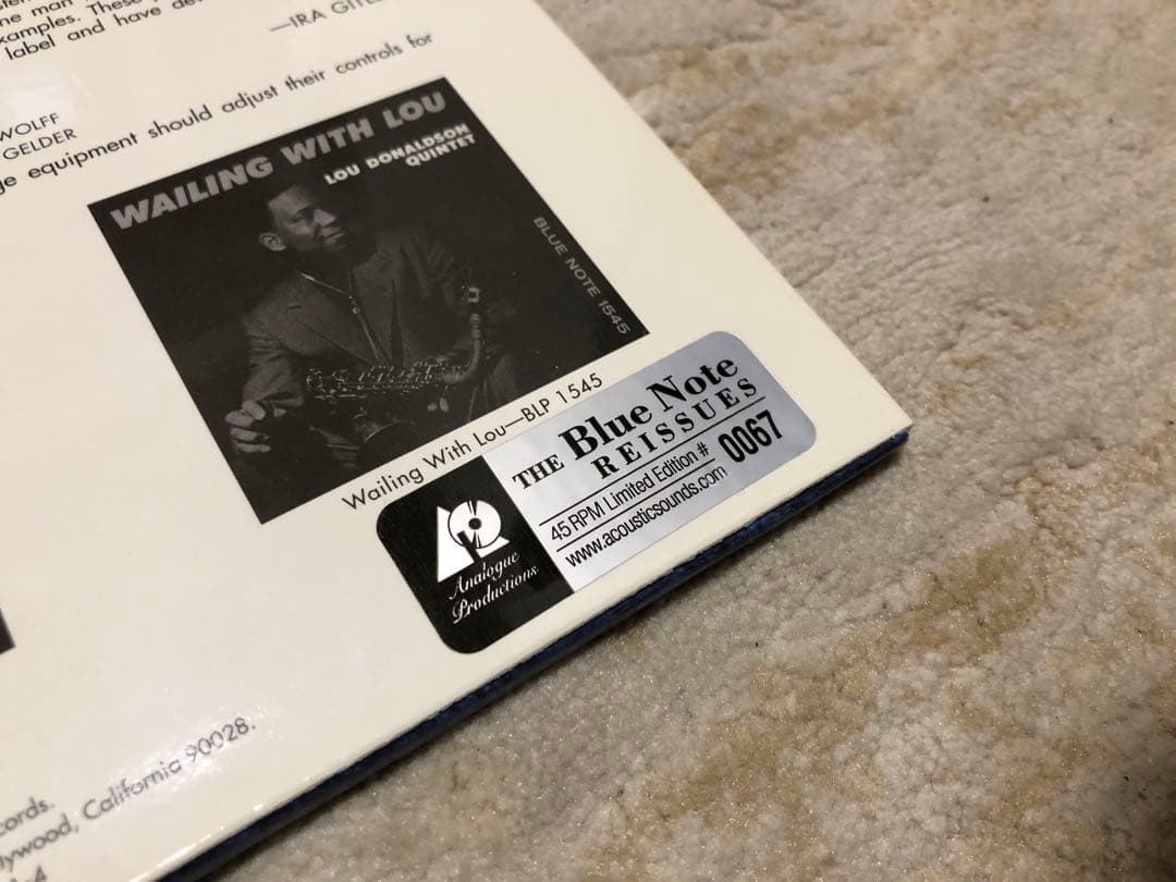 Lou Donaldson Blues Walk 45rpm 2LP 高音質