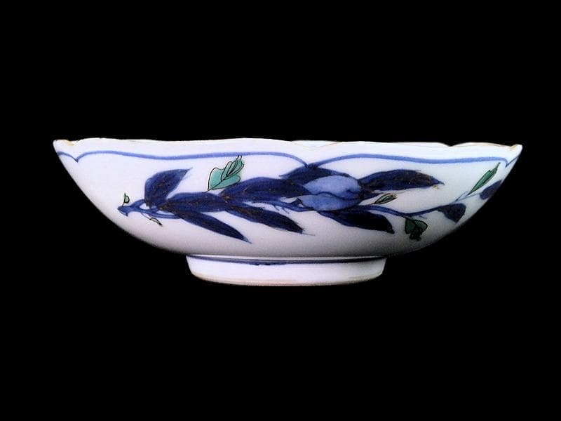 古伊万里　金襴手　玉乗り獅子に鳥の図　３寸半皿　５枚　066AS-CIf