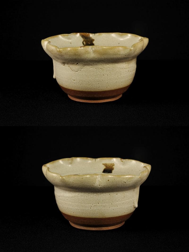 萬古焼 輪花形 向付 五 懐石道具 創始 沼波弄山 萬古不易 古萬古 万古焼