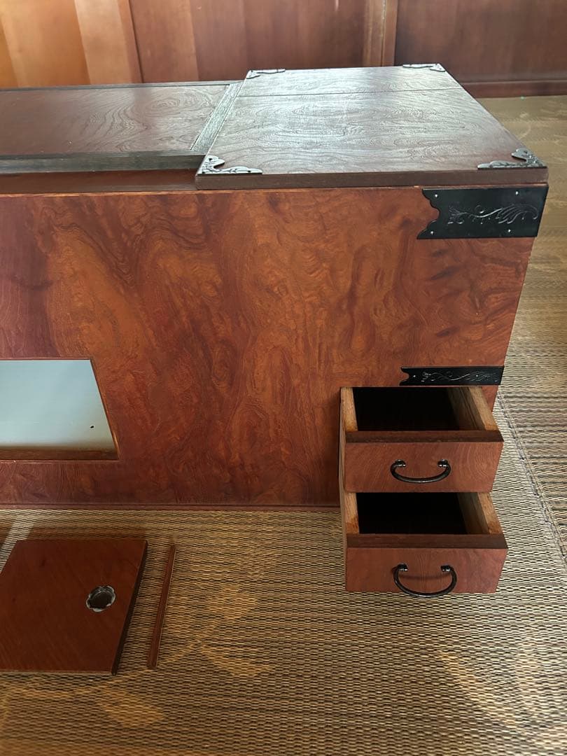 火鉢長火鉢/角火鉢/角型/囲炉裏/箱型火鉢/火桶/昭和レトロアンティーク　 木製