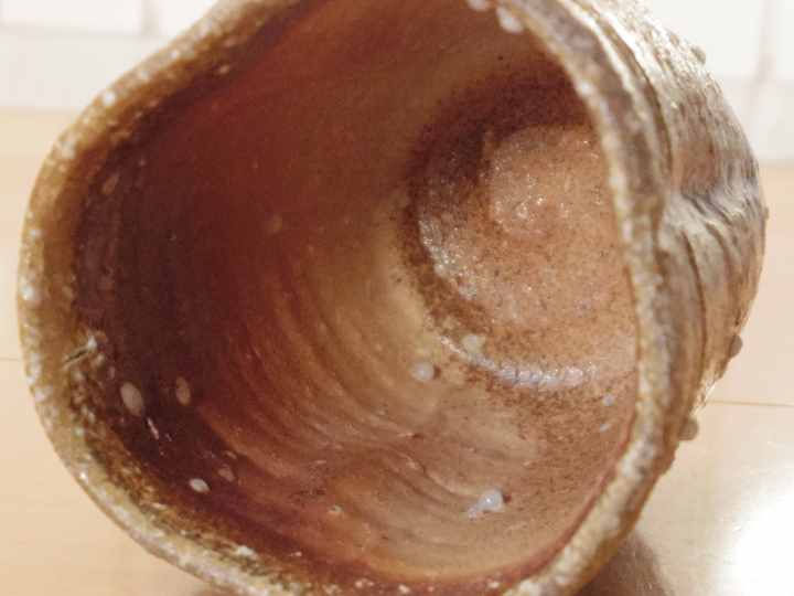 希少作★丘みつこ【女優】信楽湯呑★穴窯