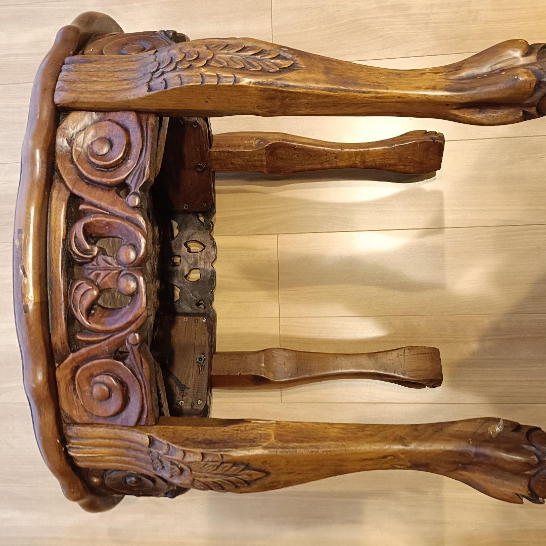 大理石 サイドテーブル 猫脚 アンティーク ヴィンテージ ロココ 飾り 西洋家具