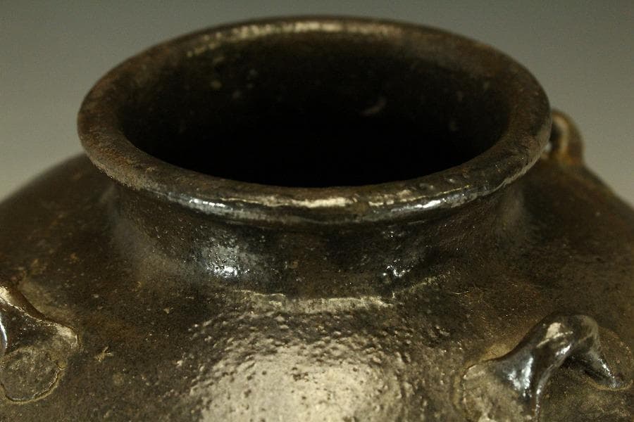 六古窯 常滑 四耳壷 茶壷 茶道具 高25cm(LC644)