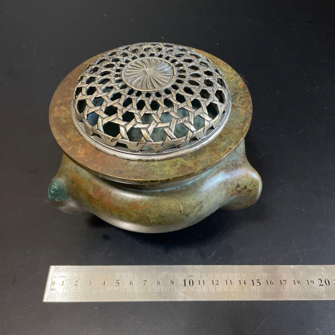 時代物　古銅香炉　 斑紫銅　在名あり5