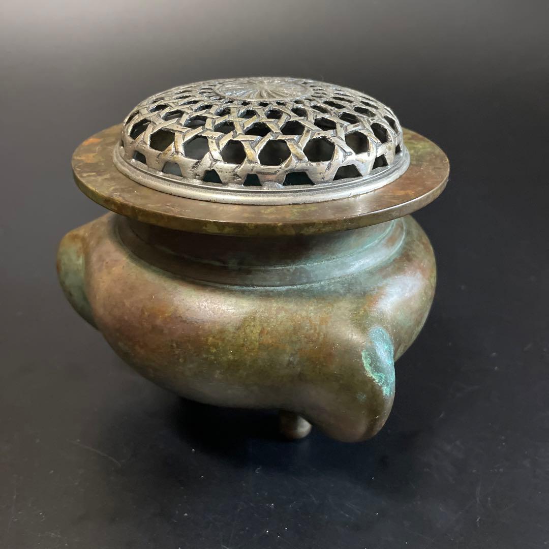 時代物　古銅香炉　 斑紫銅　在名あり5