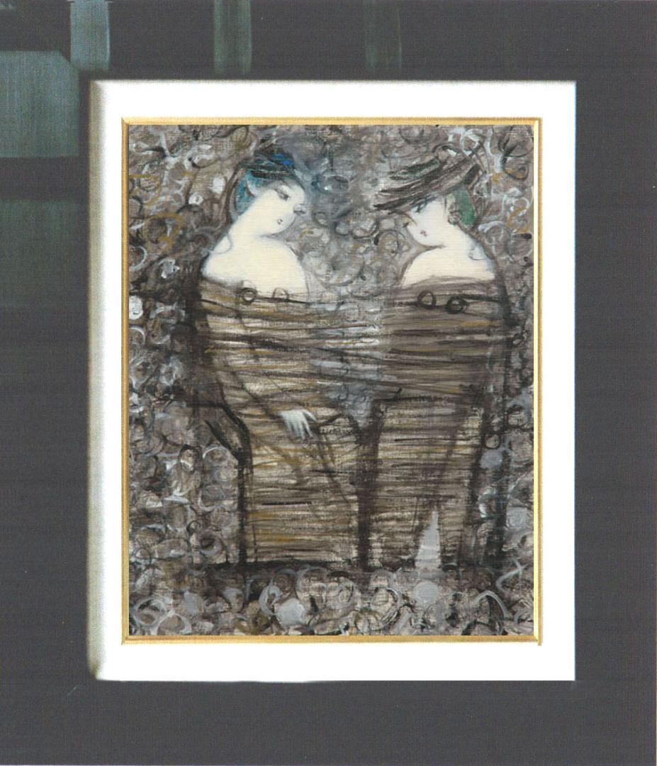 油絵 菅家令子 絵 絵画 インテリア F6-083011 人物 女性像