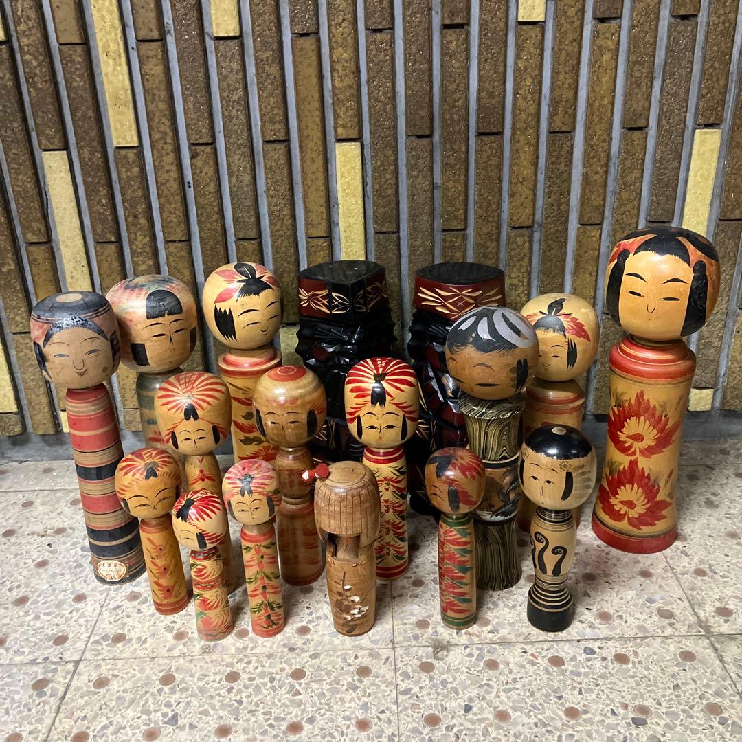 D-3伝統こけし 変わりこけし まとめ売り 17体セット 郷土玩具 ニポポ