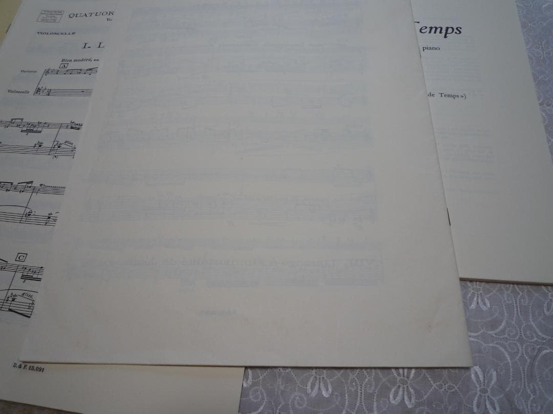 世の終わりのための四重奏曲　楽譜