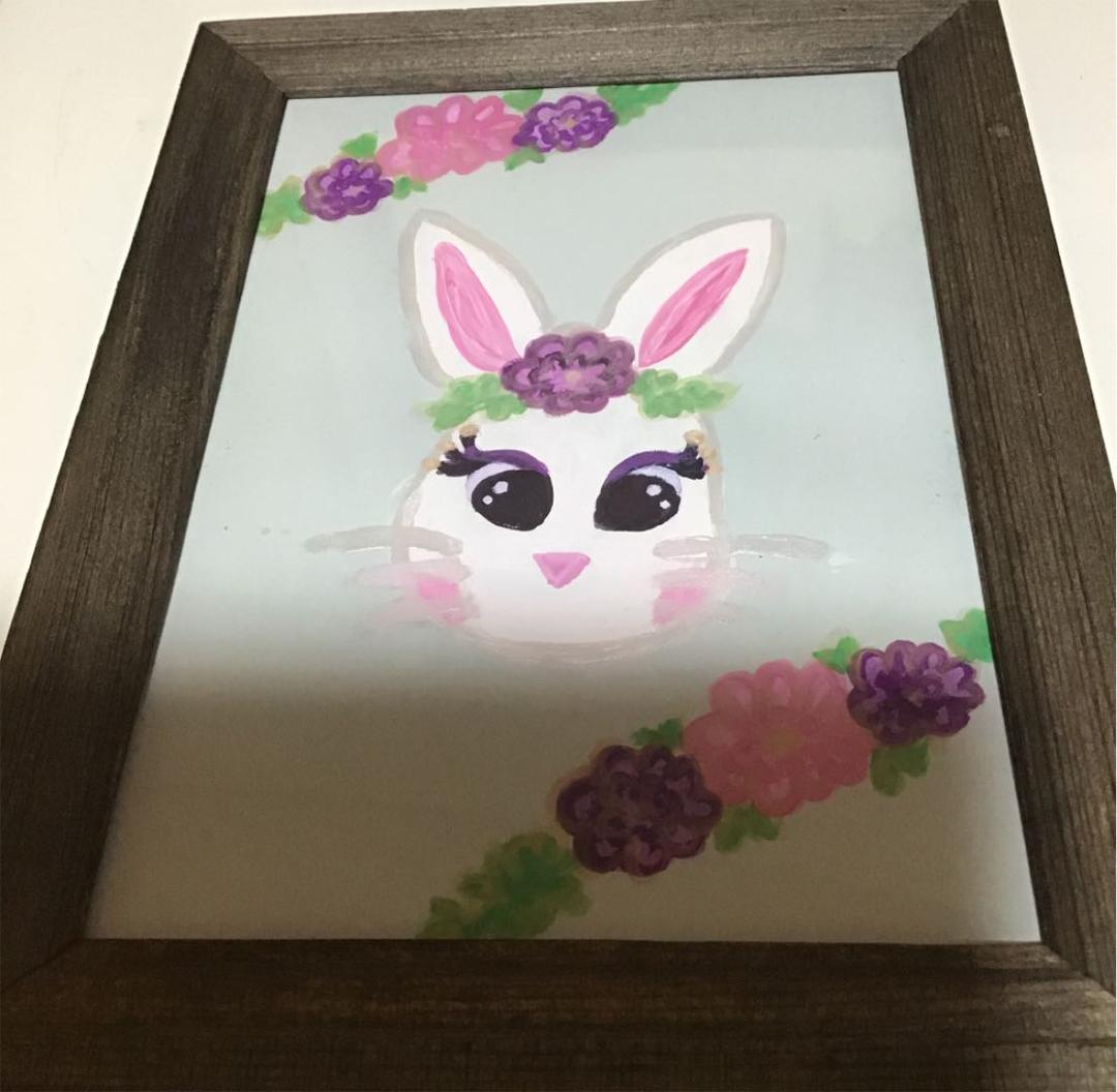オリジナル ハンドメイド 絵 キュートなうさぎさん