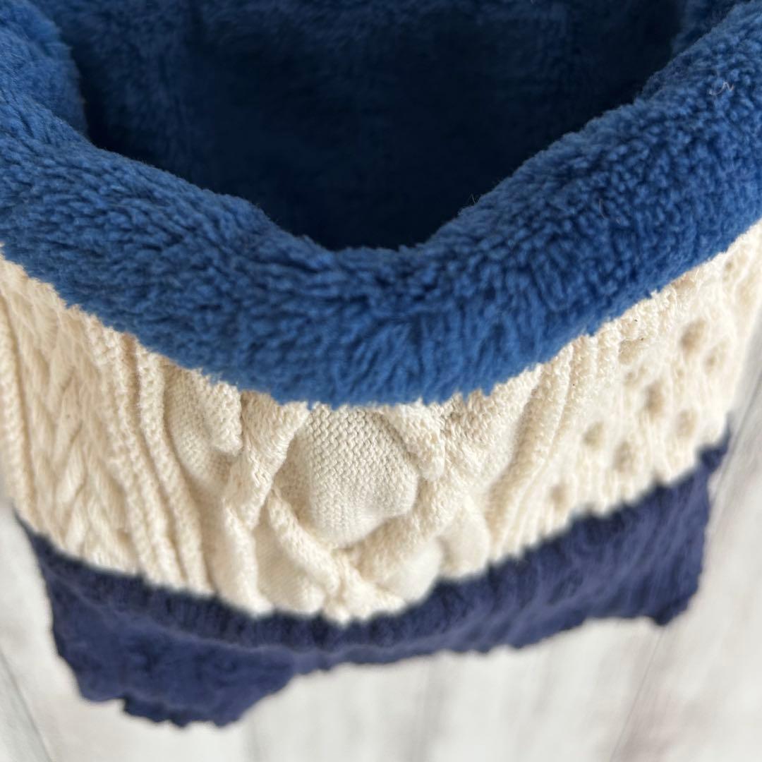 フクモモポーチ　ツートンニット