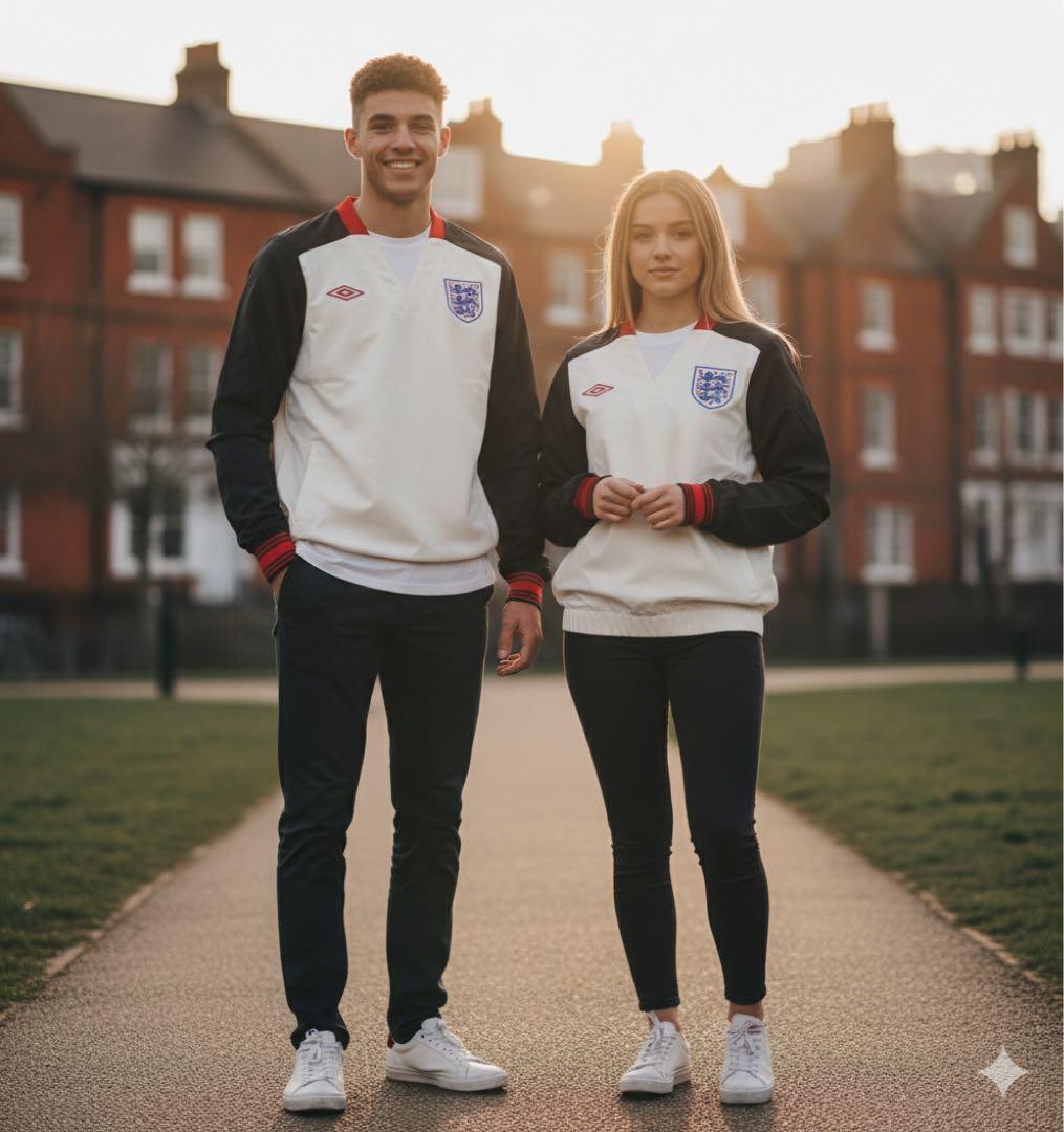 【希少】イングランド代表 アンブロ トレーニングトップ L デサント製 刺繍ロゴ