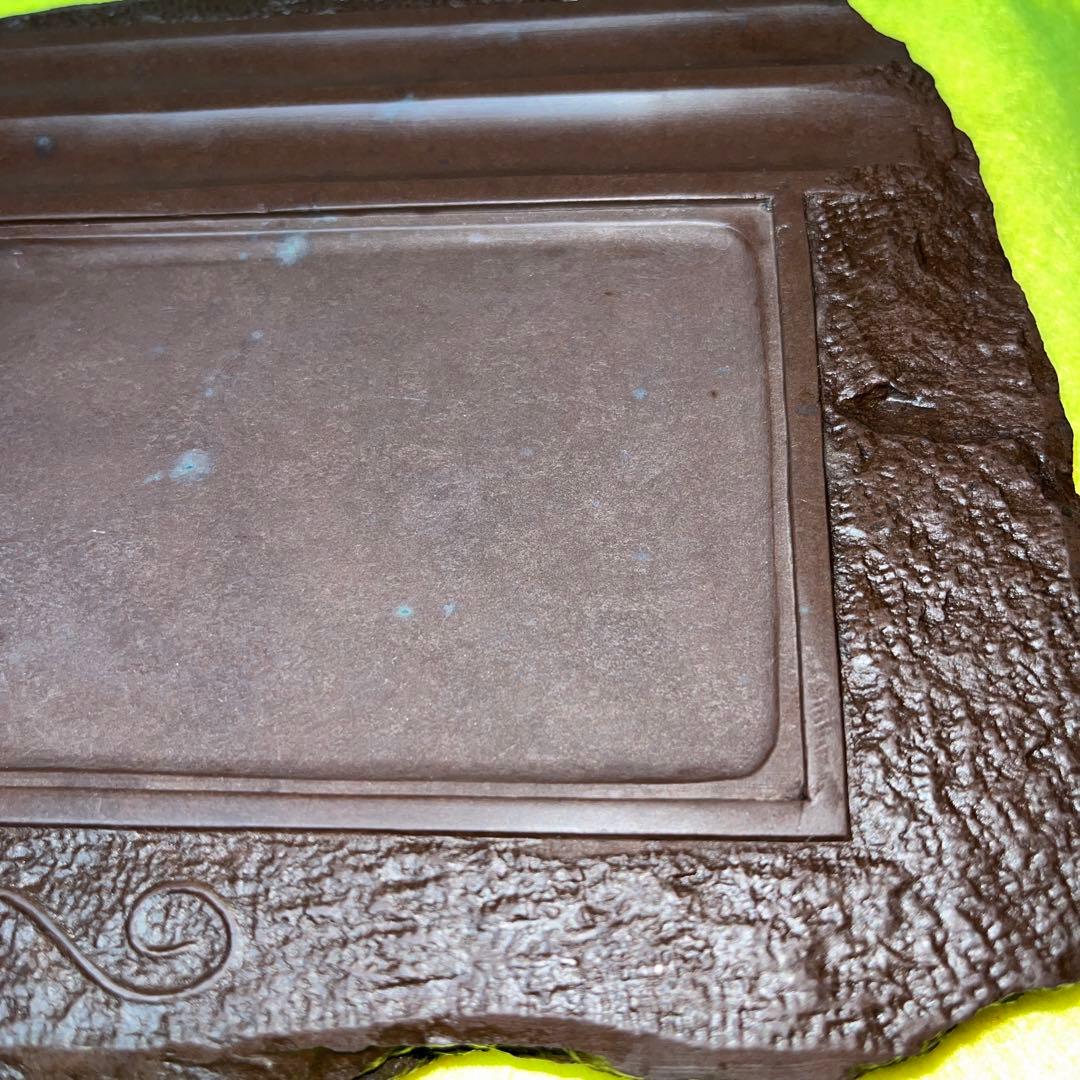 ⭕️赤間硯　古硯　赤間関　デカイ　7寸大　共蓋付き　墨持ち良い　手間