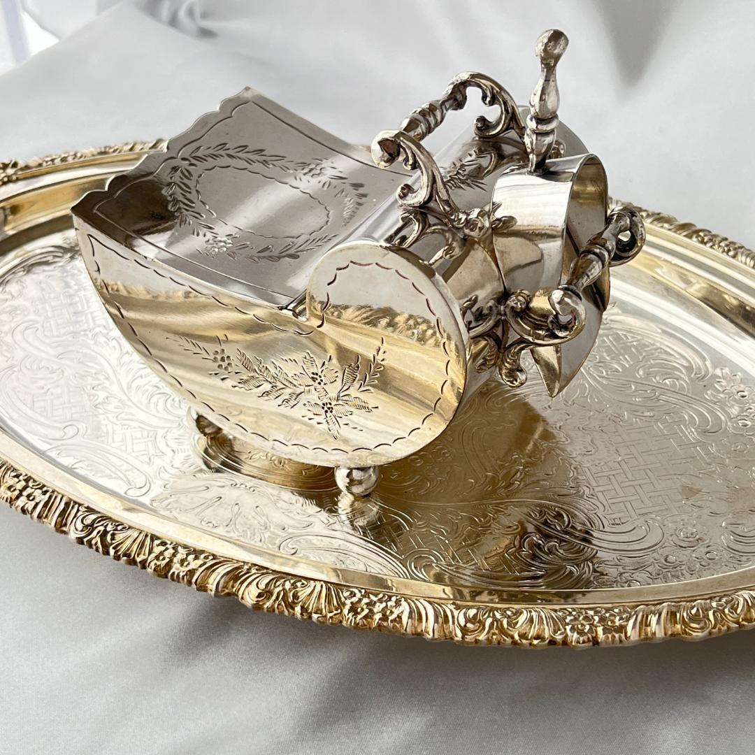 【英国】シュガーボックス / スカットル スコップ【シルバープレート】