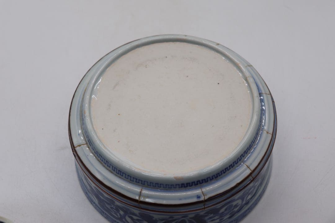 江戸　伊万里　染付　鶴紋大鉢　送料込み1121