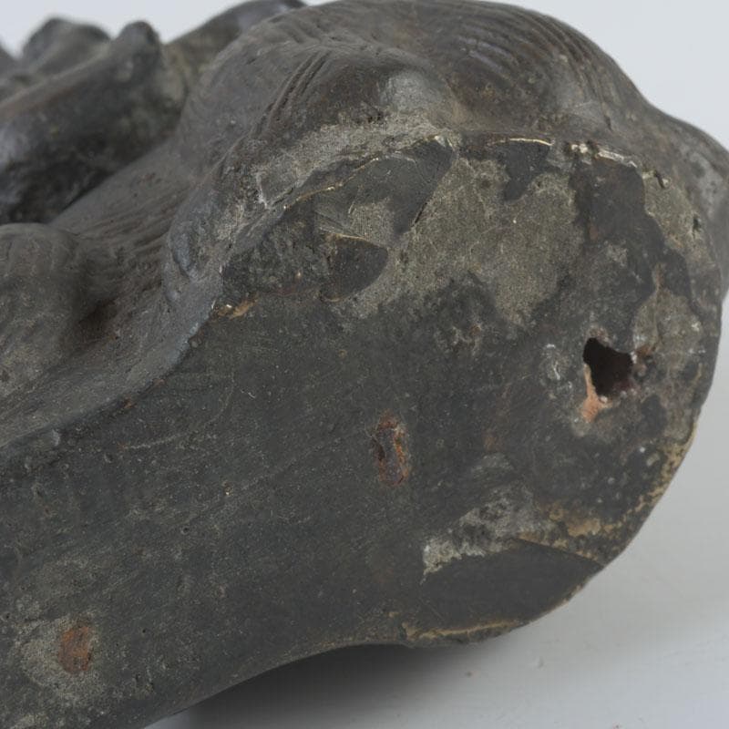 仏教美術　古銅　チベット仏　兎に観音像　仏像　置物　C　9867