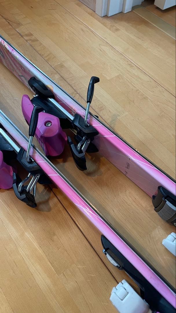 カービングスキー板106cmセットビンディングストックkazamaピンク
