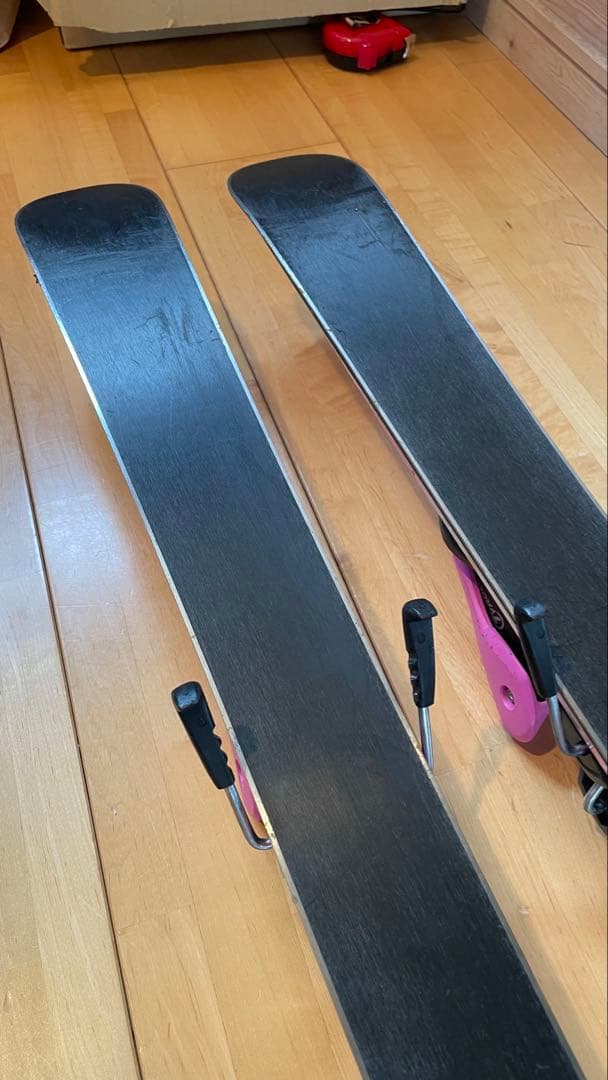 カービングスキー板106cmセットビンディングストックkazamaピンク