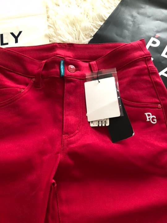 パーリーゲイツパワフルコットンストレッチロゴグラフィックレディースパンツサイズ0