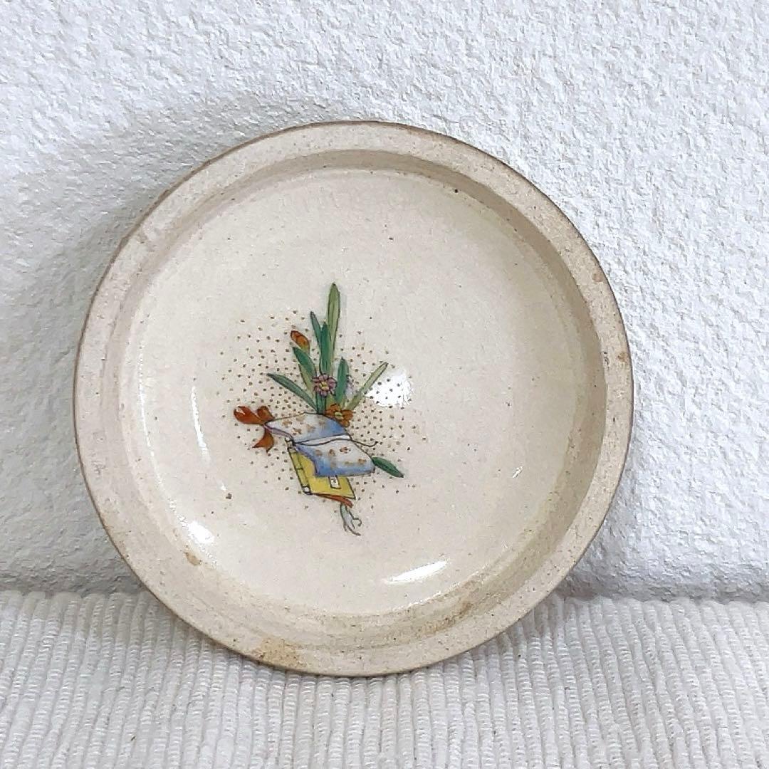 薩摩焼　白薩摩　香合　百蝶絵丸形　骨董　アンティーク　茶道具　インテリア　壽官銘