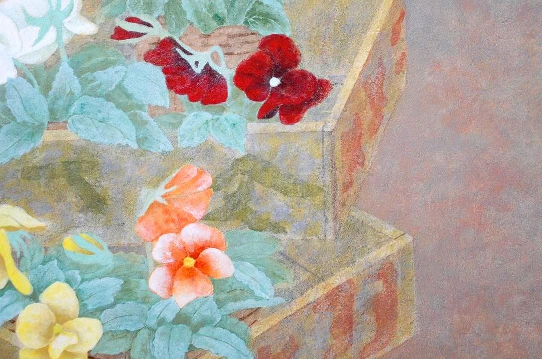 【作品名 「宝石箱」 岩絵の具 日本画 額入り】