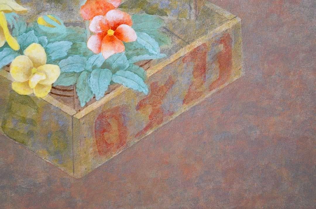 【作品名 「宝石箱」 岩絵の具 日本画 額入り】