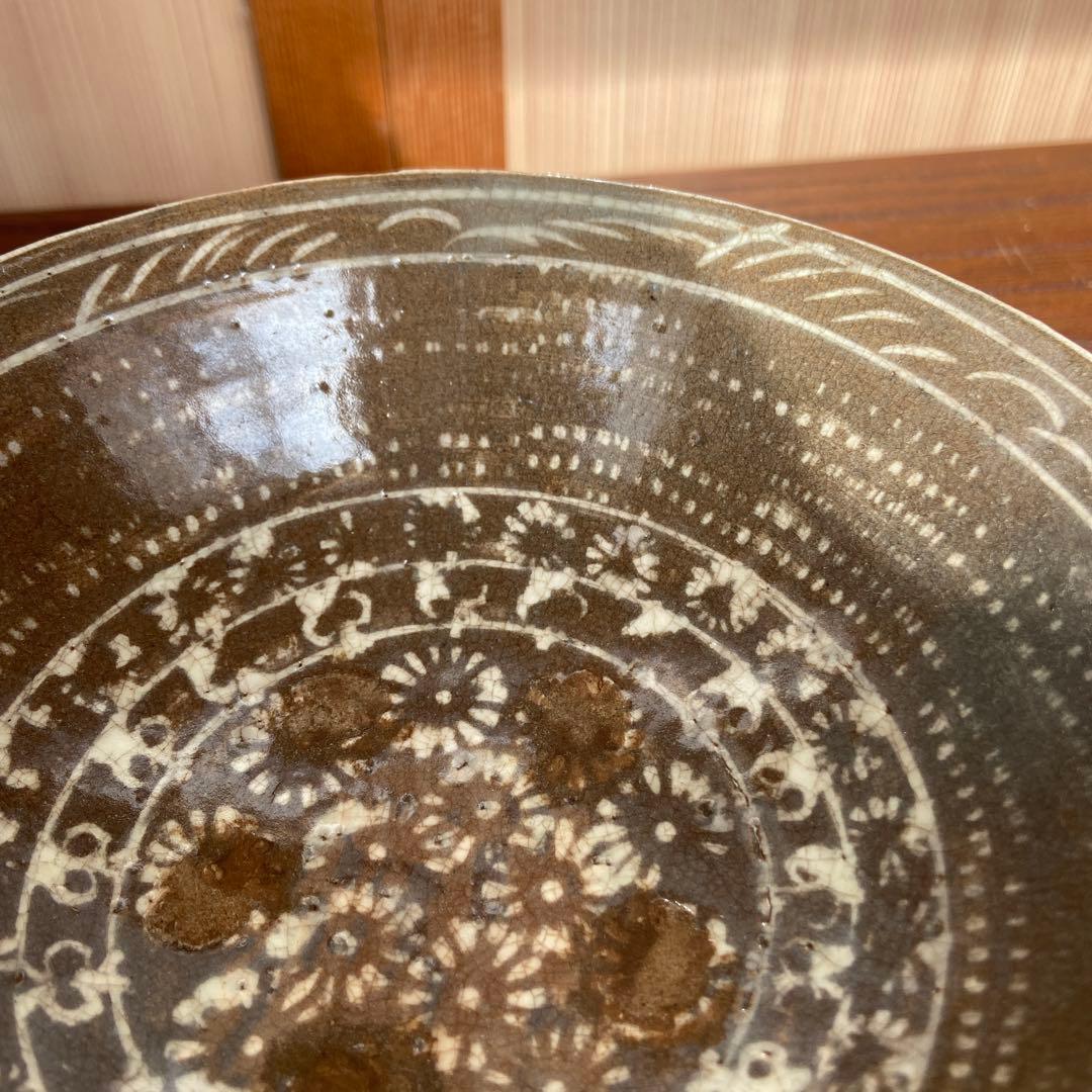 李朝古花三嶋茶碗