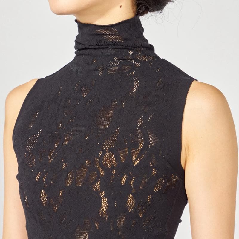 チャコット　ノーソーイングニット　カップ付きハイネックニットトップ