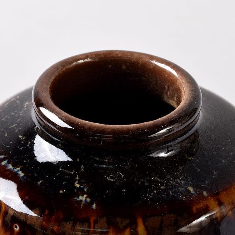 茶道具　京焼　桶谷定一作　肩衝茶入　仕覆付　共箱　V　7748