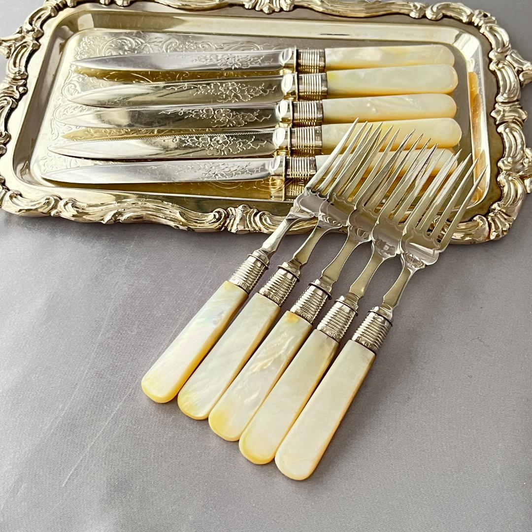 【Yates Brothers】【白蝶貝/純銀継手】パストリーセット