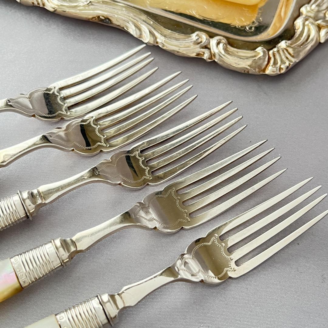 【Yates Brothers】【白蝶貝/純銀継手】パストリーセット