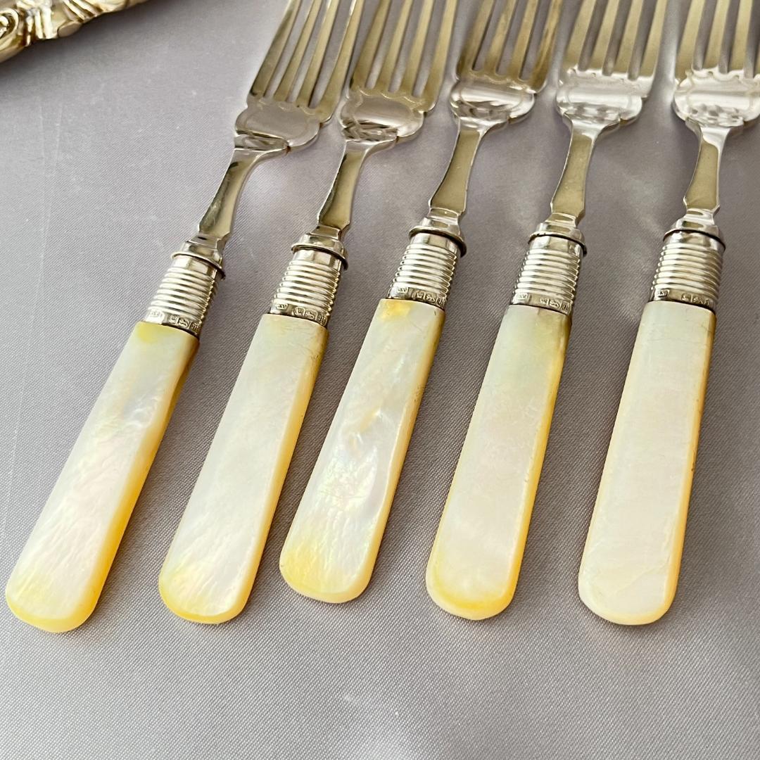 【Yates Brothers】【白蝶貝/純銀継手】パストリーセット