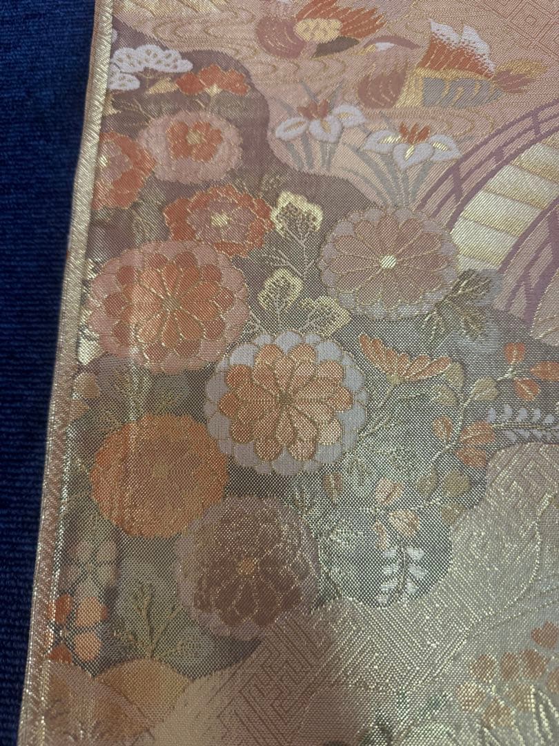 2689袋帯 古代彫金紋 西陣織 金糸　高級上質上品　約440cm 未使用