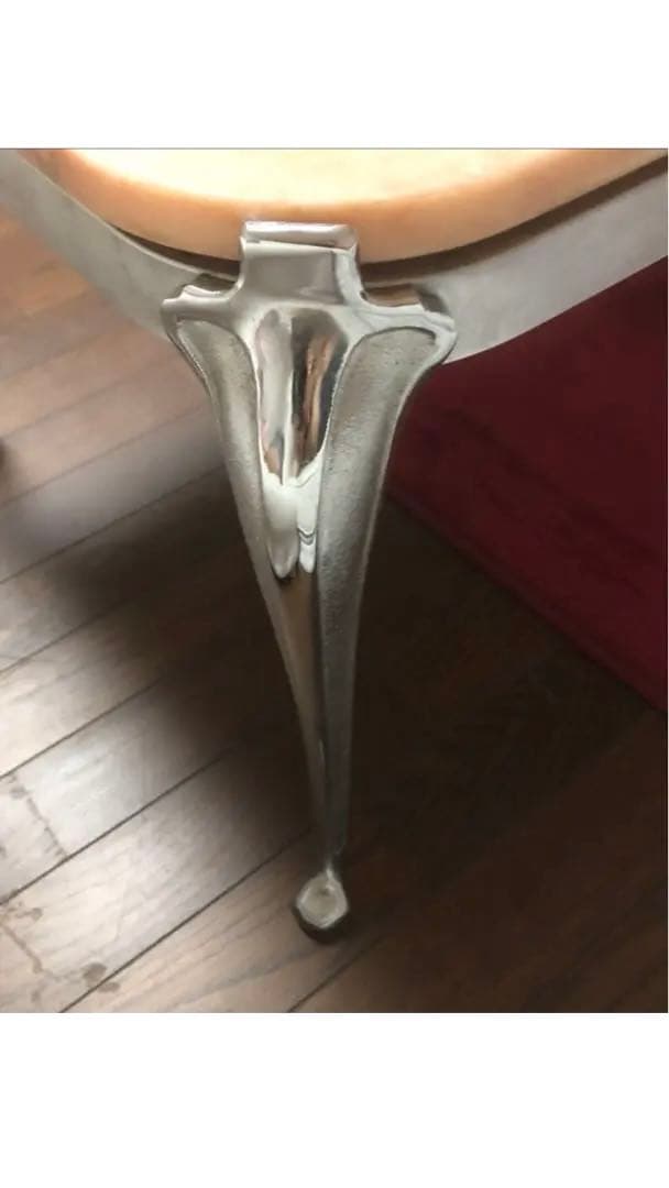 超希少♦️オールドマルニ♦️高級大理石　シルバー枠♦️猫脚アンティークテーブル♦️送料込