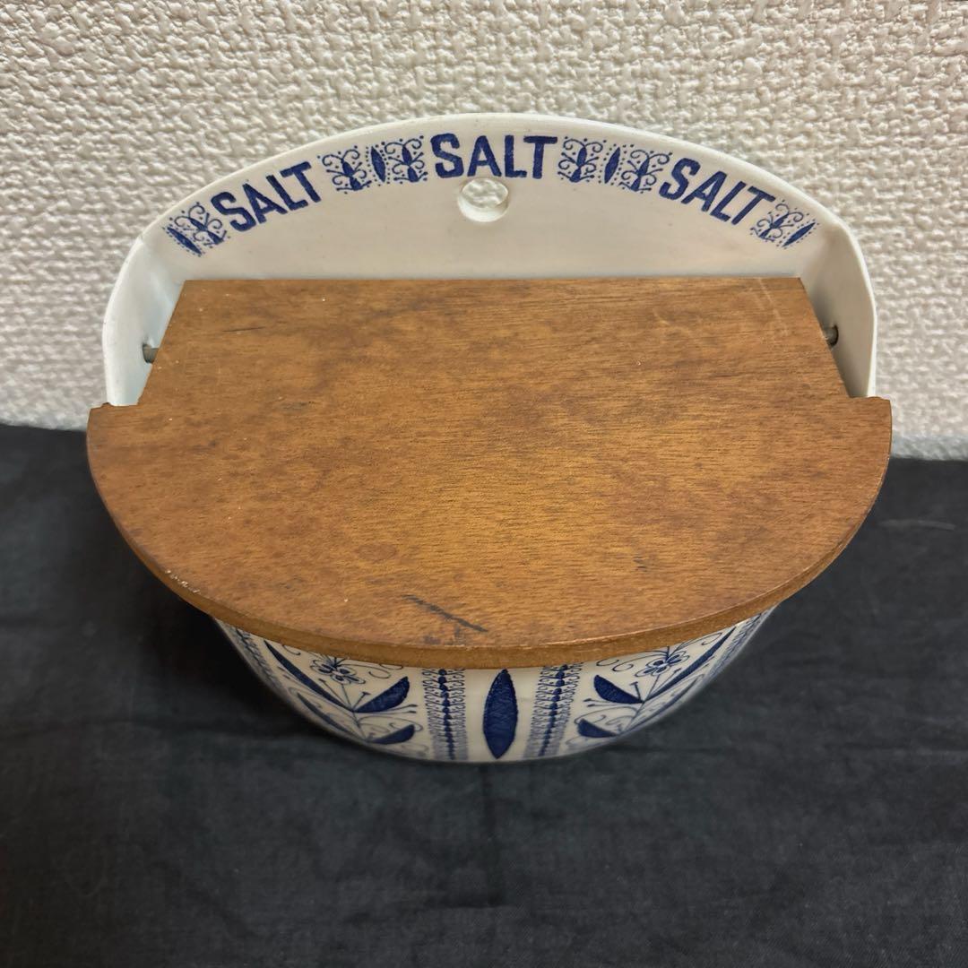 北欧ヴィンテージ ノルウェー エーゲルスン 壁掛け塩入れ 木製蓋 1960年代