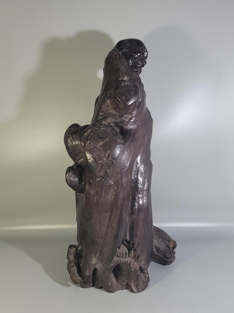 中国美術 龍眼木 彫刻 羅漢 置物 DT375