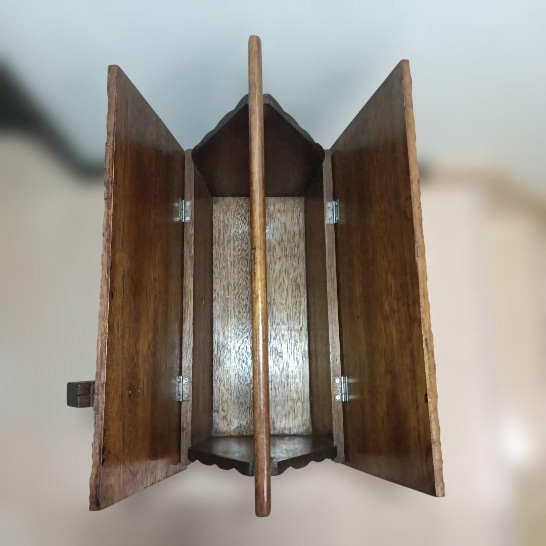 ★木製小屋型／シルバニア風／収納ボックス／ログハウス型