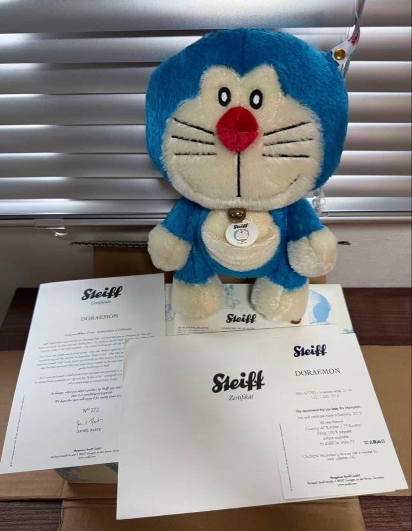 新品国内正規品　シュタイフ ドラえもん ぬいぐるみ　1500体限定　2015