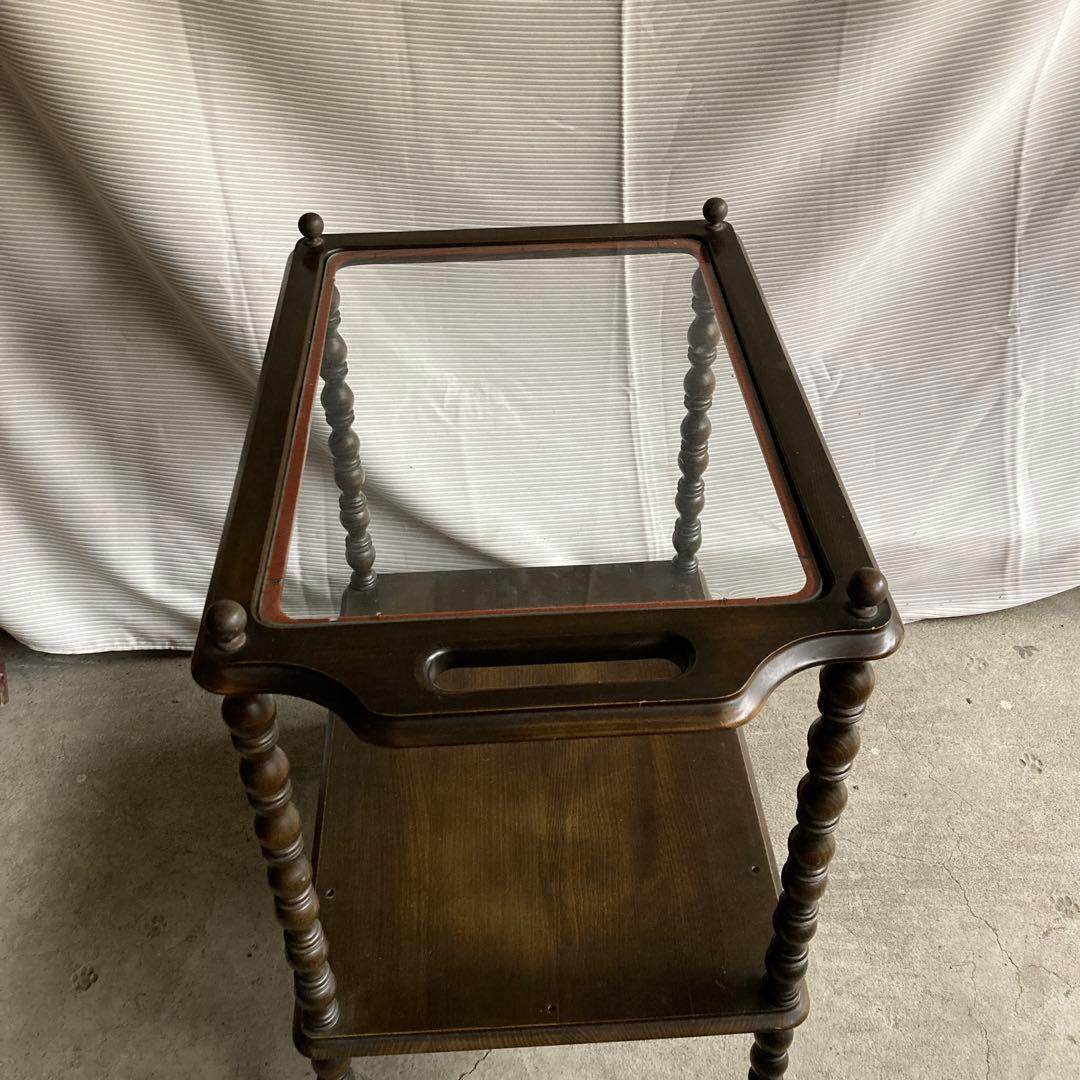 古道具　木製トロリーワゴン