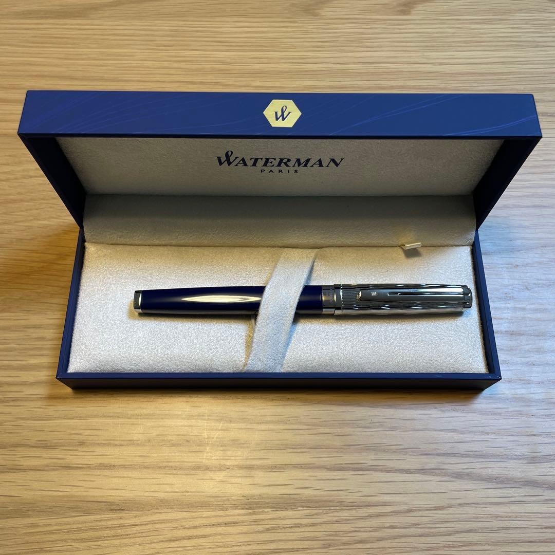 ウォーターマン万年筆　エクセプションスリム　限定版　ブルー×スチール