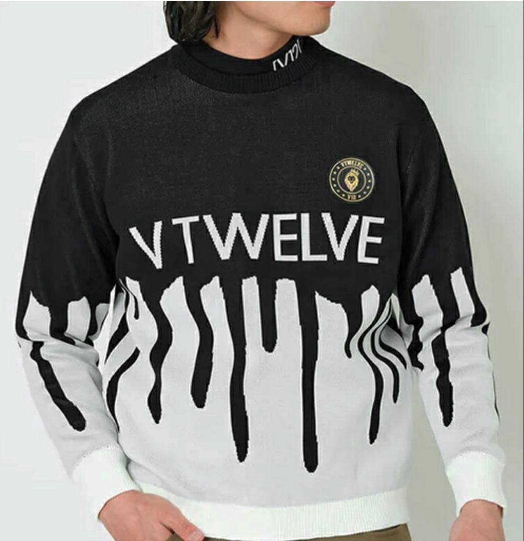 ¥28,600新品正規品【V12/XL裏地付きクルーネックニット長袖セーター秋冬
