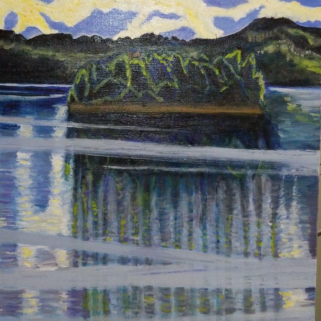 確認用　油絵　チチカカ湖