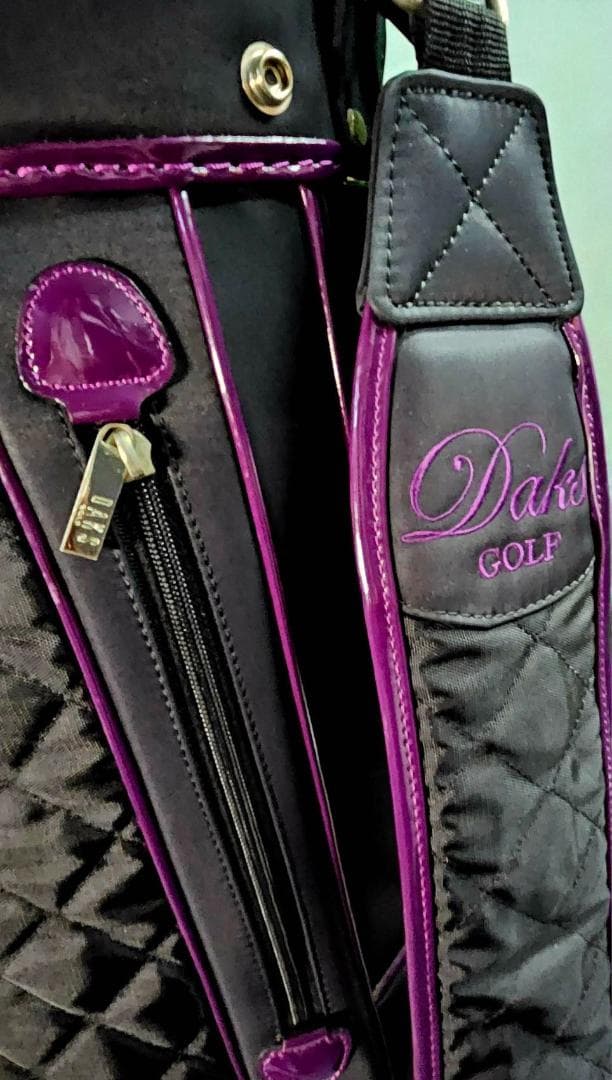 送料無料/超美品　超有名プランドDAKS ゴルフバッグ ブラック/パープル