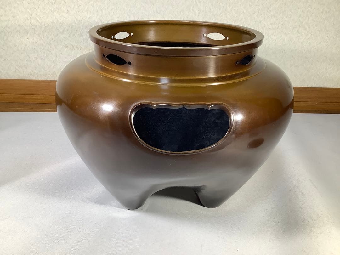 唐銅　琉球風炉釜　釜師　畠春斎　風炉　宗也