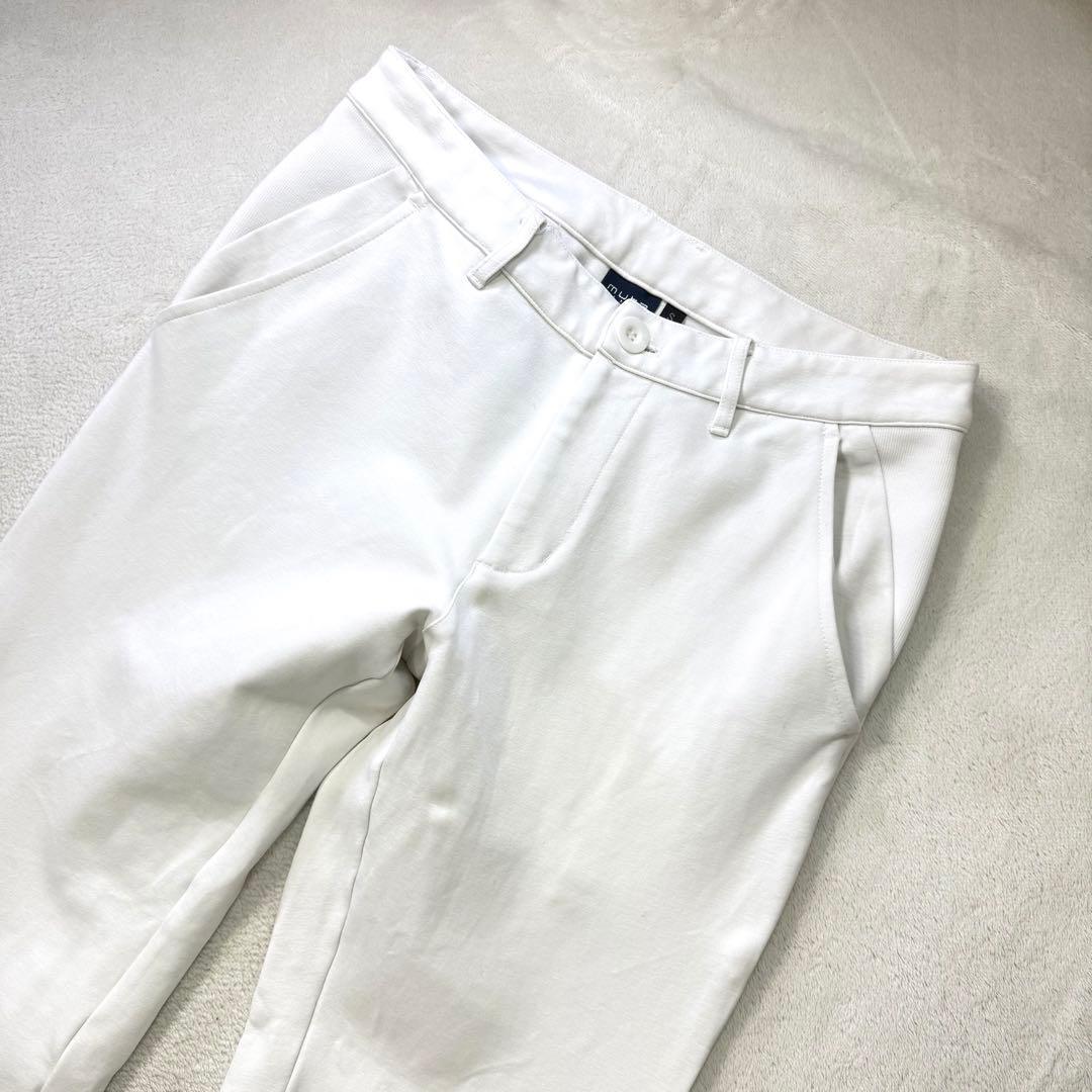 muta MARINE 立体ロゴ ストレッチ ゴルフパンツ S ホワイト