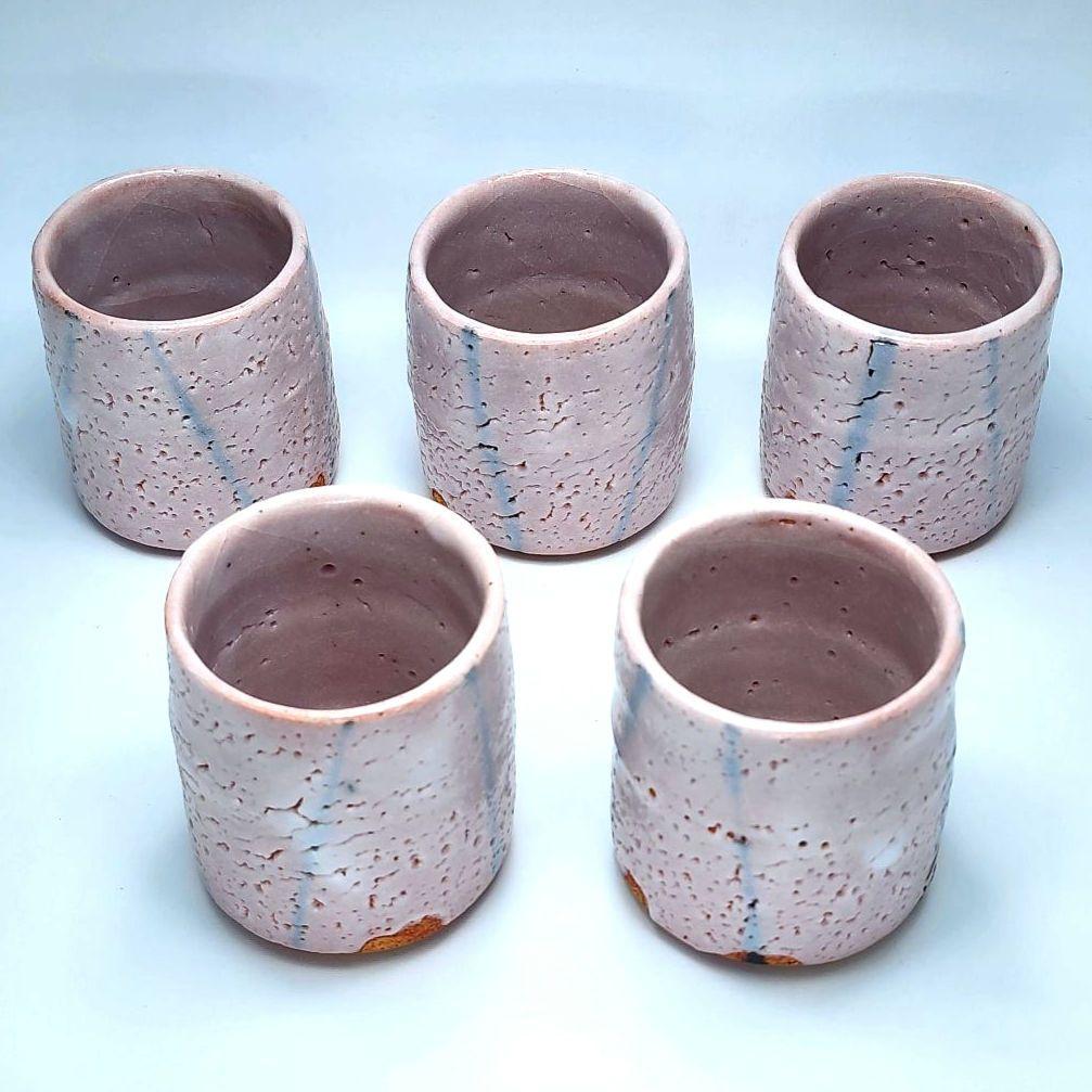 人間国宝 加藤孝造 志野 湯呑 5客セット