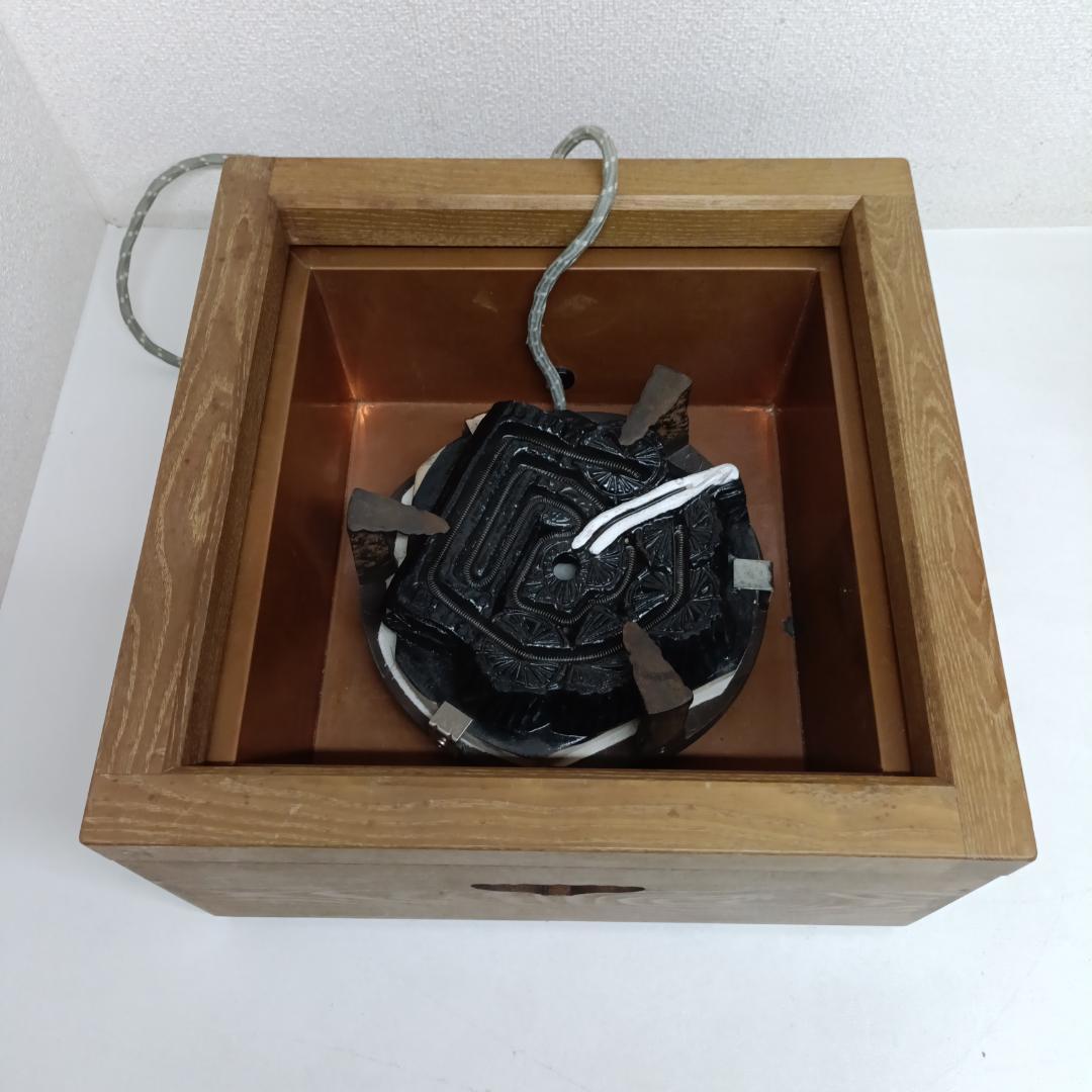 K91 桑置炉 炭型 電熱器 茶道具 置炉 焼杉置戸 桑色 銅 野々田商店
