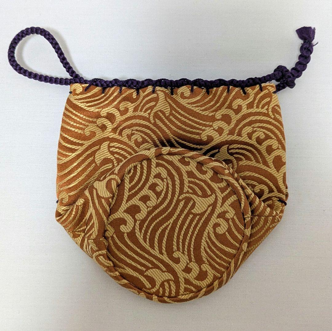 和巾　仕覆　鵬雲斎家元好 波上銀杏文緞子　龍村光峯　茶道具